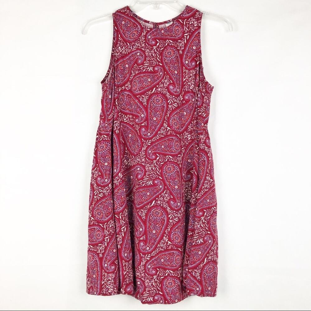 Old Navy Paisley Print Red Sleeveless Dress Size Small